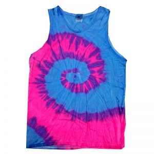 Tie Dye flo blue and pink tank