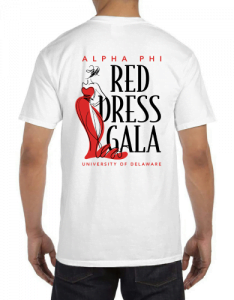 alpha phi, t-shirt, red dress gala, greek apparel, sorority apparel, greek week, spring formal, fraternity